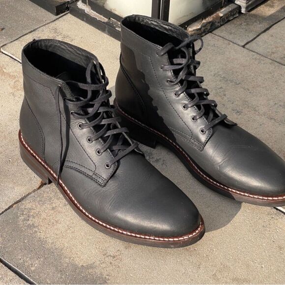 Thursday Boot Company Black Leather Lace-Up Boots - Picture 1 of 2